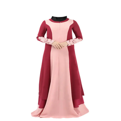 Plus Size Color Block Women's Robe with Embroidery