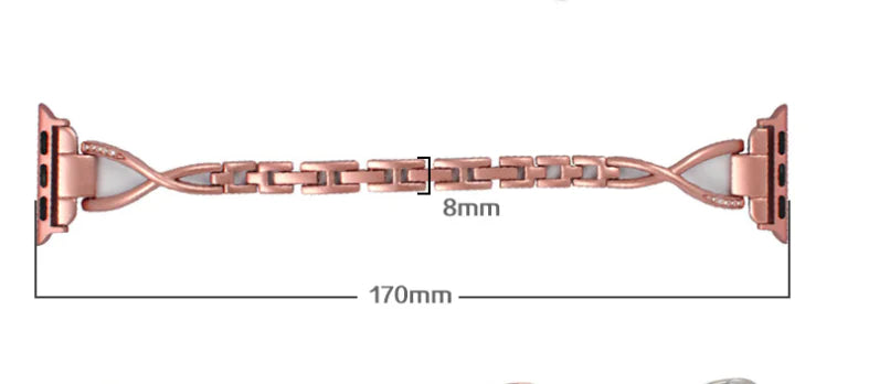 Bracelet Apple Watch X-Type en Acier Inoxydable avec Diamants