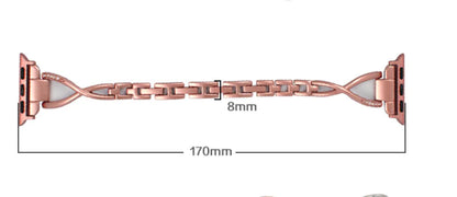 Bracelet Apple Watch X-Type en Acier Inoxydable avec Diamants