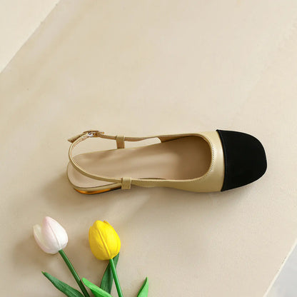 Chic Retro Slingback Low Heels for Women