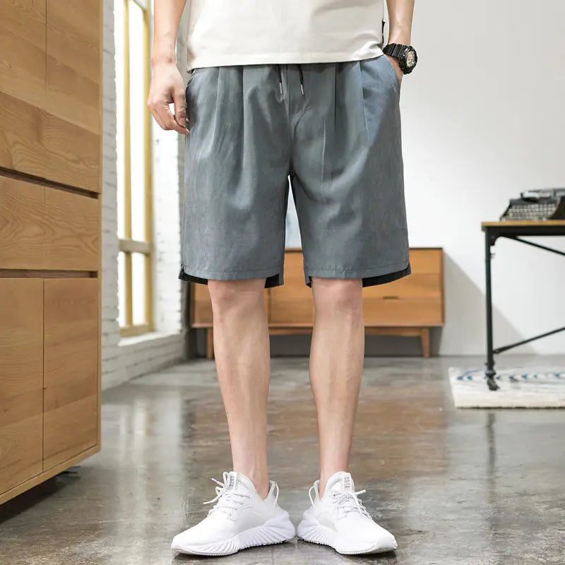 Pantalon Cinq Points Style Coréen Lâche et Tendance