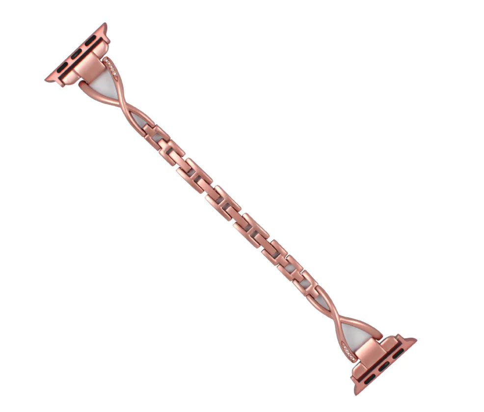 Bracelet Apple Watch X-Type en Acier Inoxydable avec Diamants