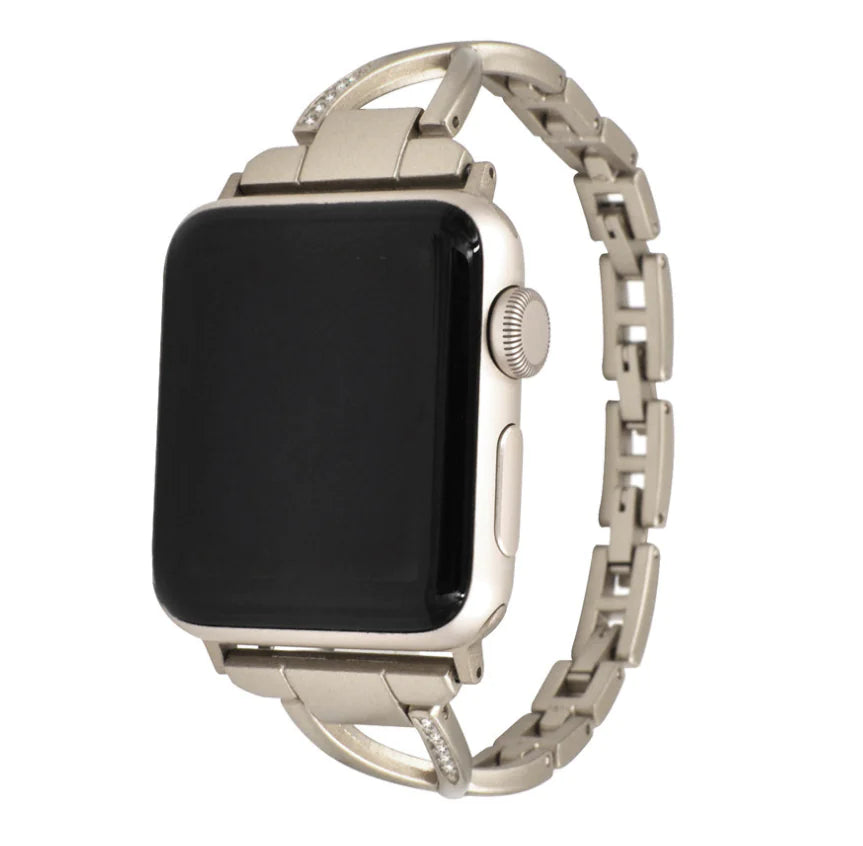 Bracelet Apple Watch X-Type en Acier Inoxydable avec Diamants