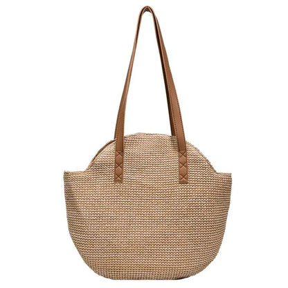 Woven Color Clash Zipper Shoulder Handbag for Women