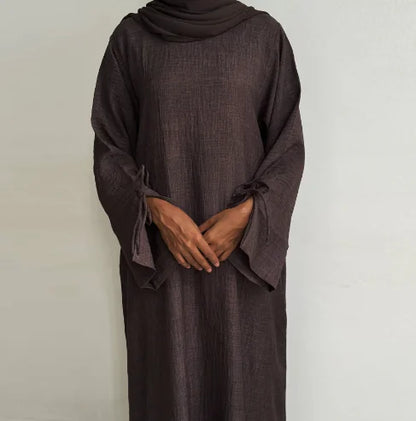 2025 Elegant Ramadan Solid Color Abaya
