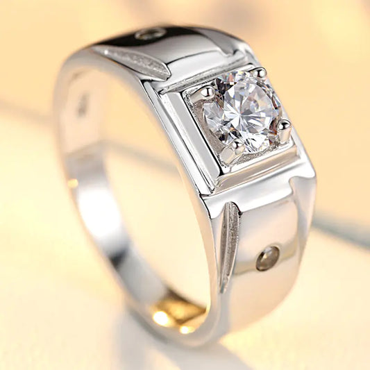 Bague en Argent S925 Incrustée de Diamants pour Homme