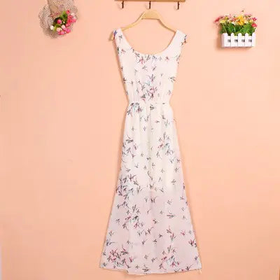 Robe Maxi en Mousseline Florale Bohémienne pour Femmes