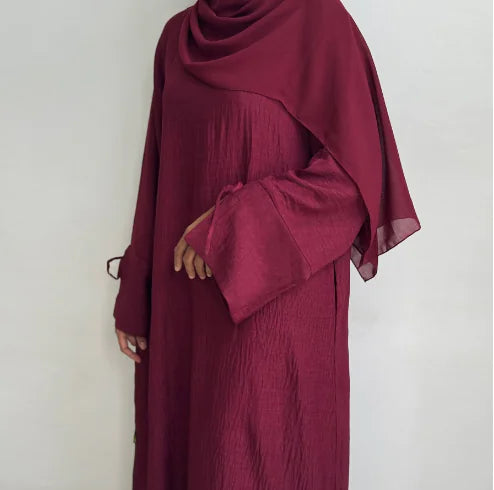 2025 Elegant Ramadan Solid Color Abaya