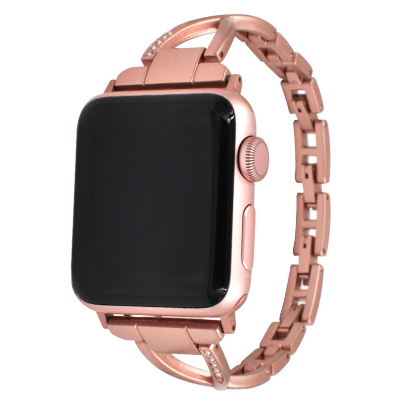 Bracelet Apple Watch X-Type en Acier Inoxydable avec Diamants