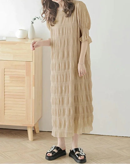 Chic Vintage Ruffled Texture Dress YK1057