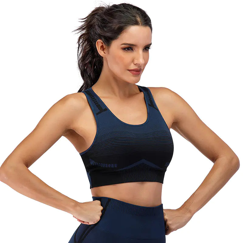 Soutien-gorge de Sport Anti-Affaissement et Antichoc à Couleur Dégradée