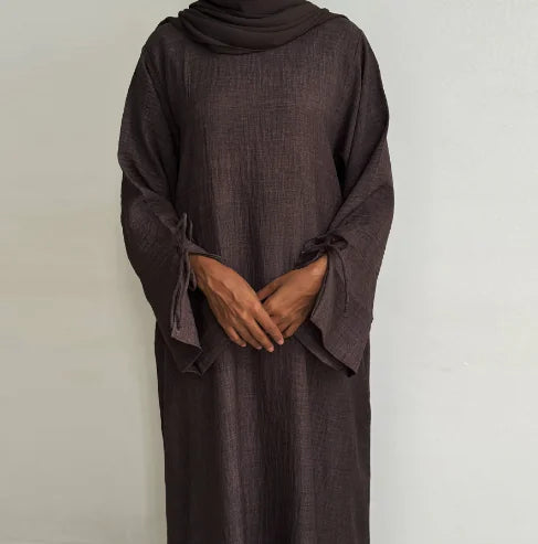 2025 Elegant Ramadan Solid Color Abaya