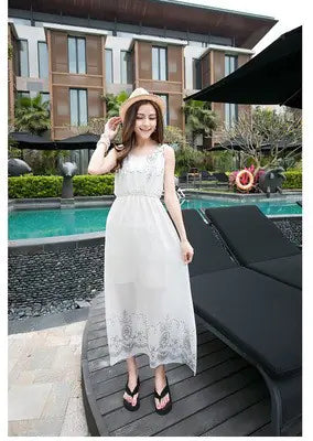 Robe Maxi en Mousseline Florale Bohémienne pour Femmes