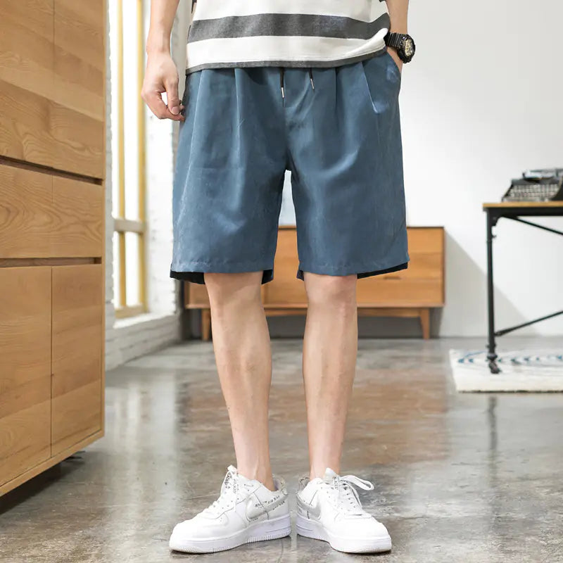 Pantalon Cinq Points Style Coréen Lâche et Tendance