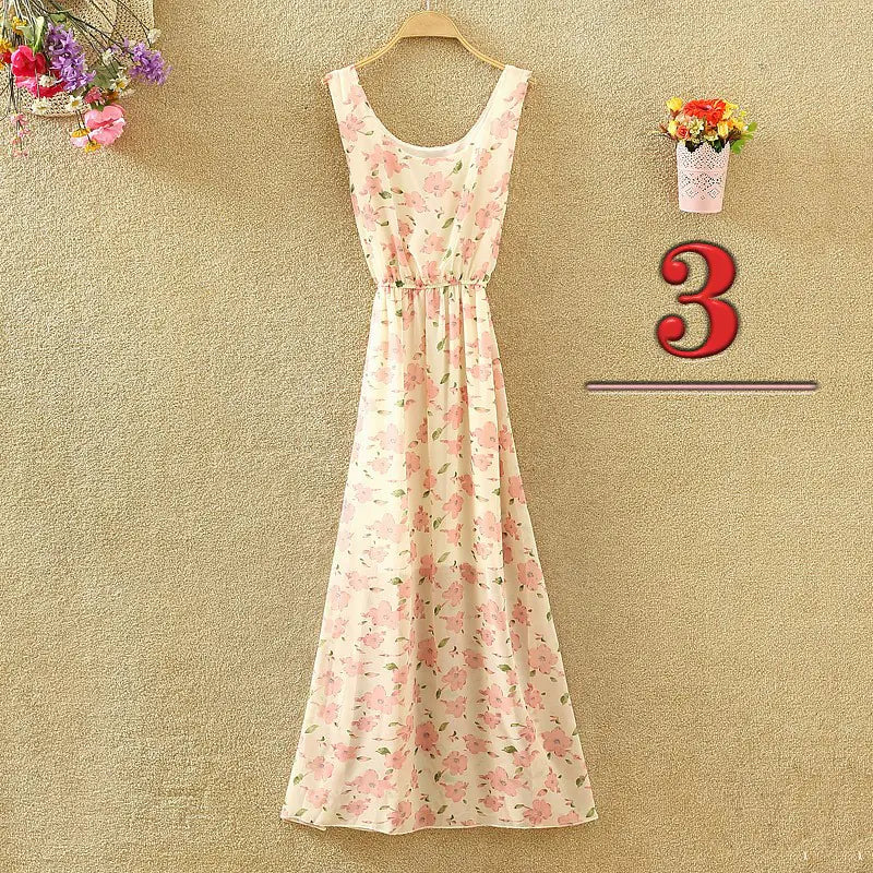 Robe Maxi en Mousseline Florale Bohémienne pour Femmes