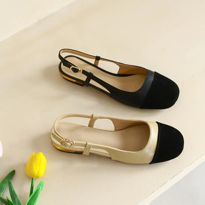 Chic Retro Slingback Low Heels for Women