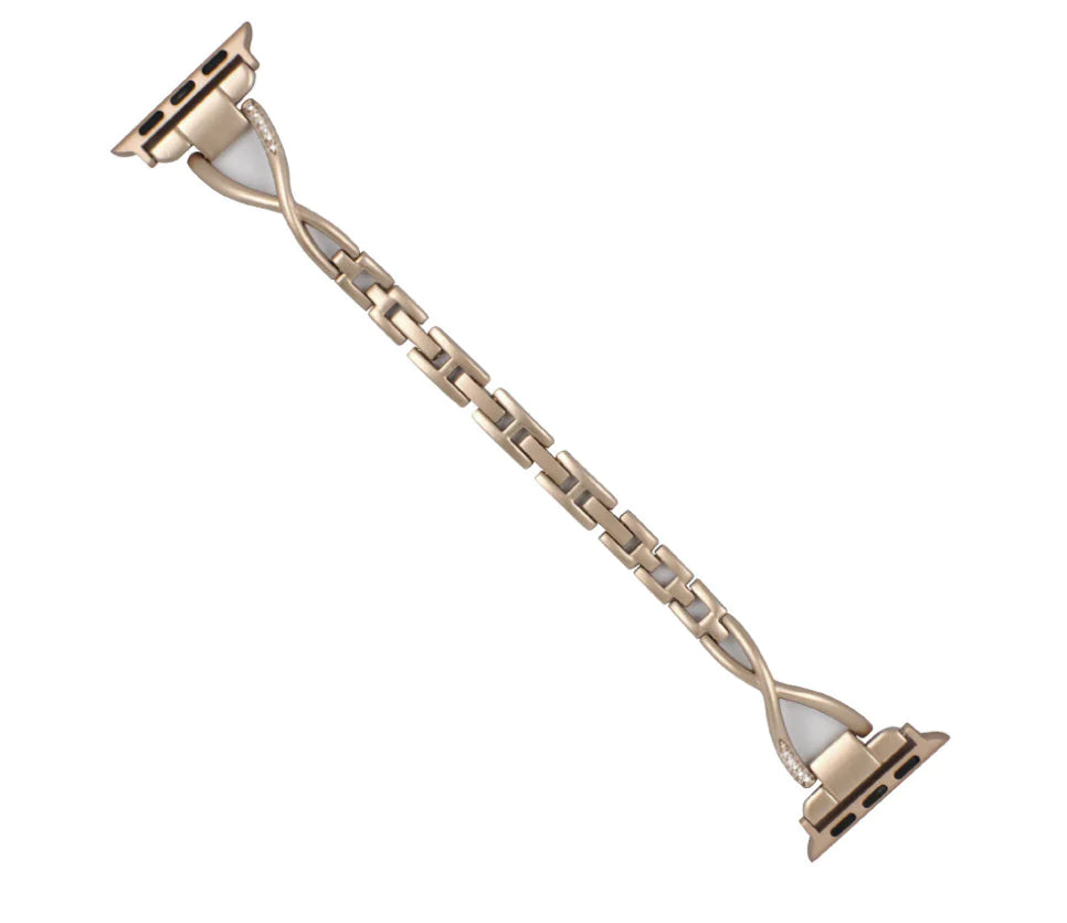 Bracelet Apple Watch X-Type en Acier Inoxydable avec Diamants