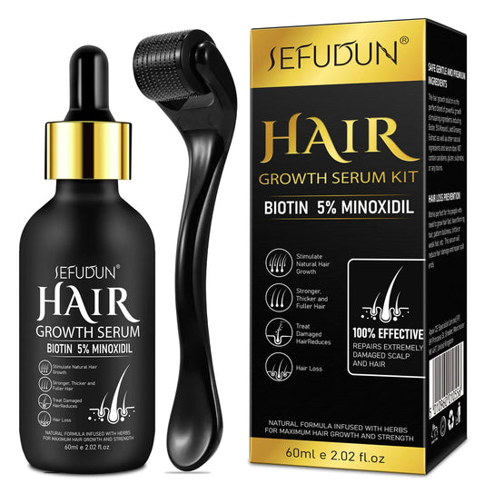 5% Minoxidil Hair & Beard Growth Kit with Derma Roller